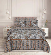 Floral Reversible Cotton Quilt Cover 6 Pcs Design #208