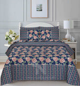Floral Reversible Cotton Quilt Cover 6 Pcs Design #201
