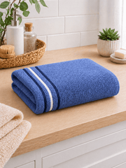 Premium Cotton Bath Towel with Stripe Border