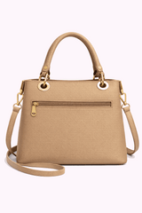 Montana West Vegan Leather Multi-Tone Handbag Beige