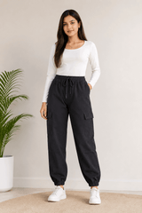 Lightweight Drawstring Trouser Chracoal
