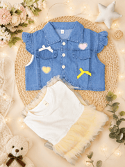 Girls Denim Jacket Frock