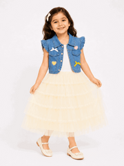 Girls Denim Jacket Frock