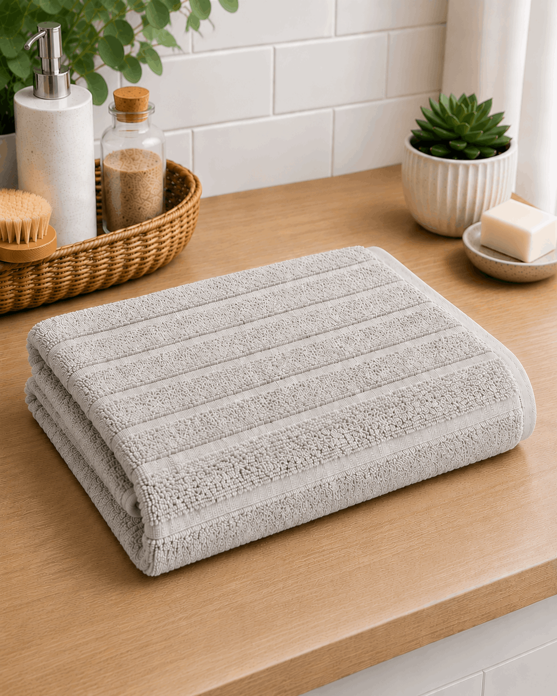 Premium Cotton Stripe Bath Towel