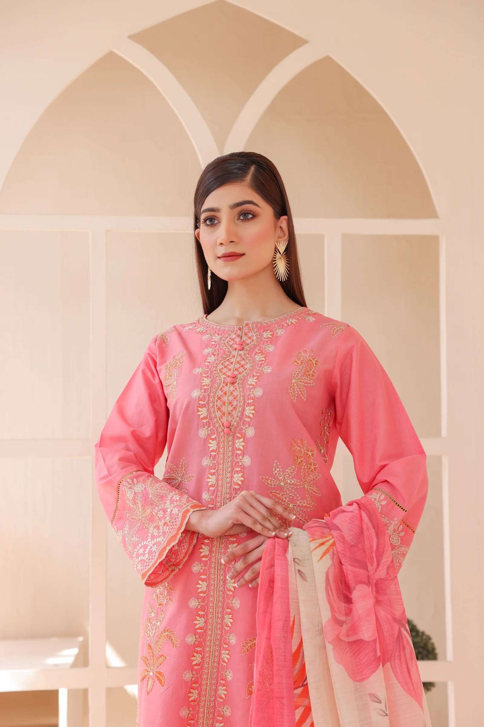 3 Piece – Embroidered Cotton Suit # 15