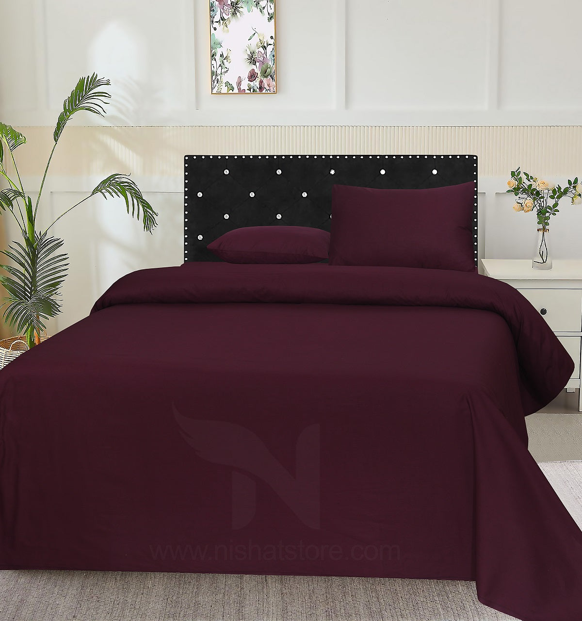 Plain Double Bed Sheet Design NC-S 155