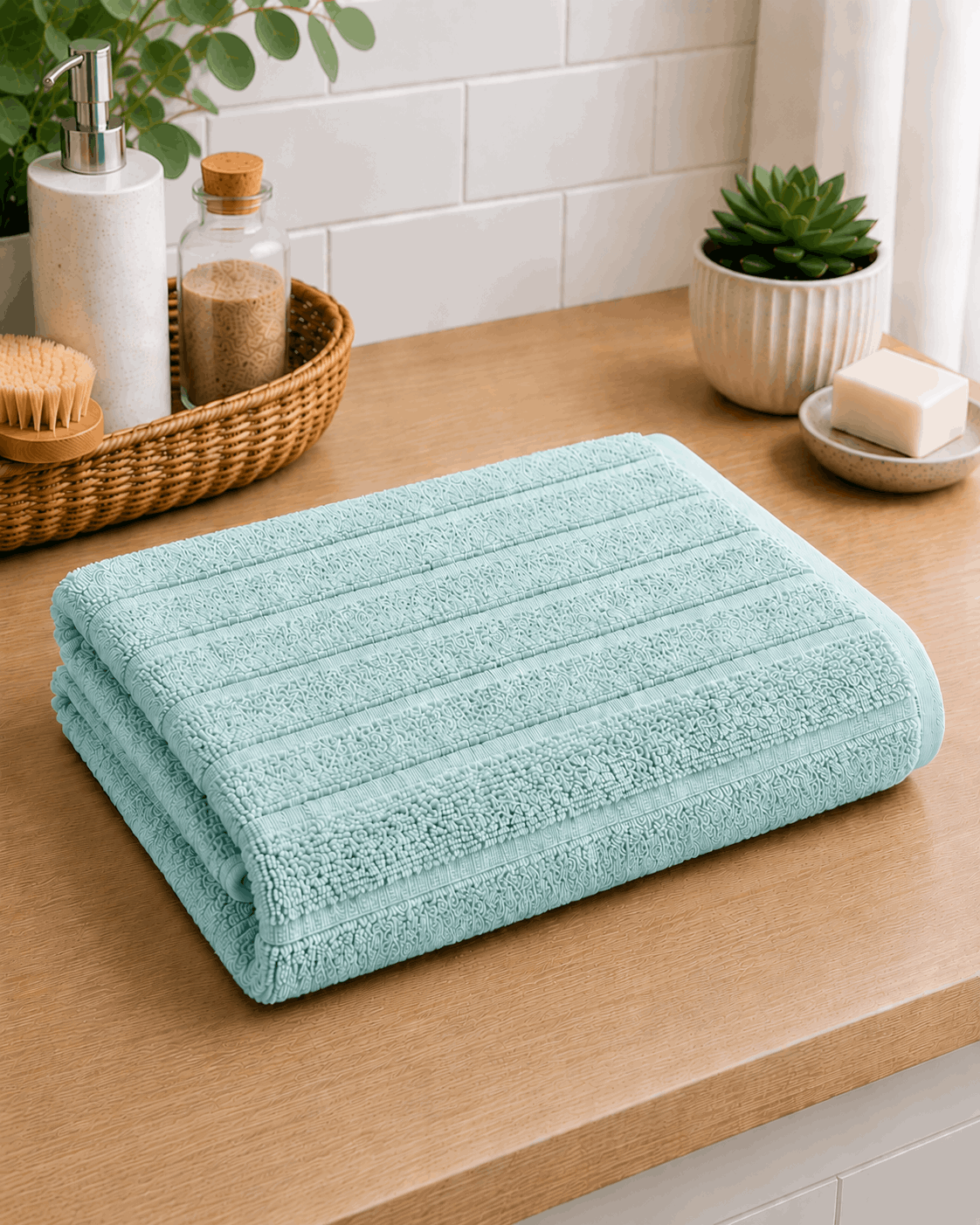 Premium Cotton Stripe Bath Towel