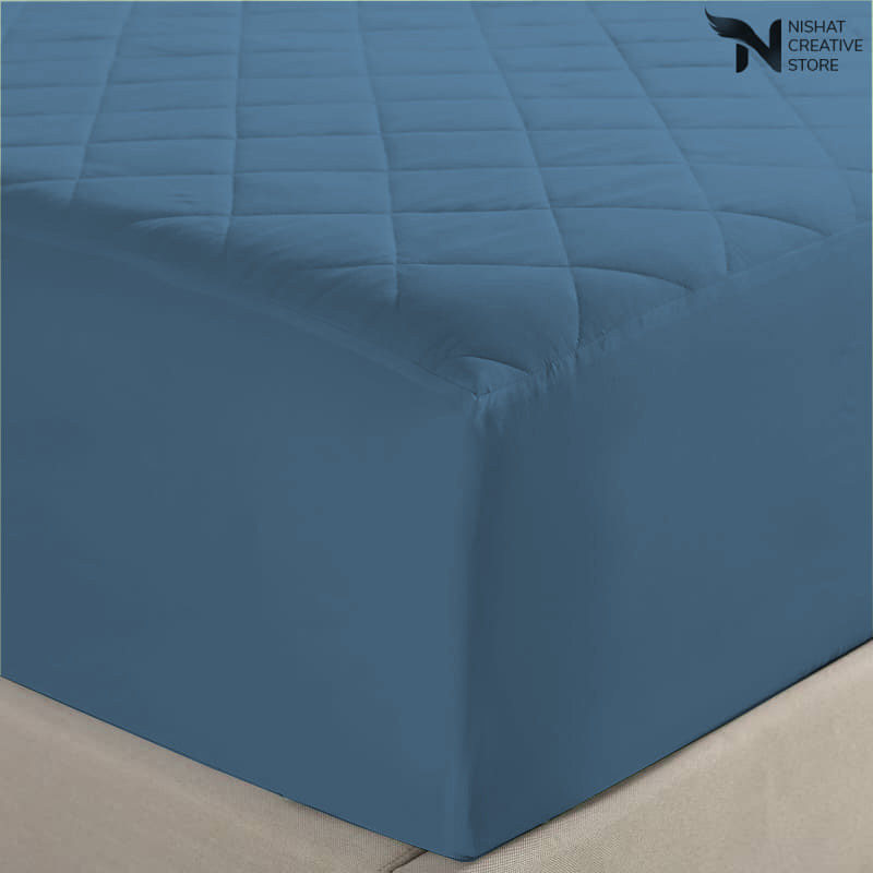 Blue Quilted Waterproof Mattress Protector 249