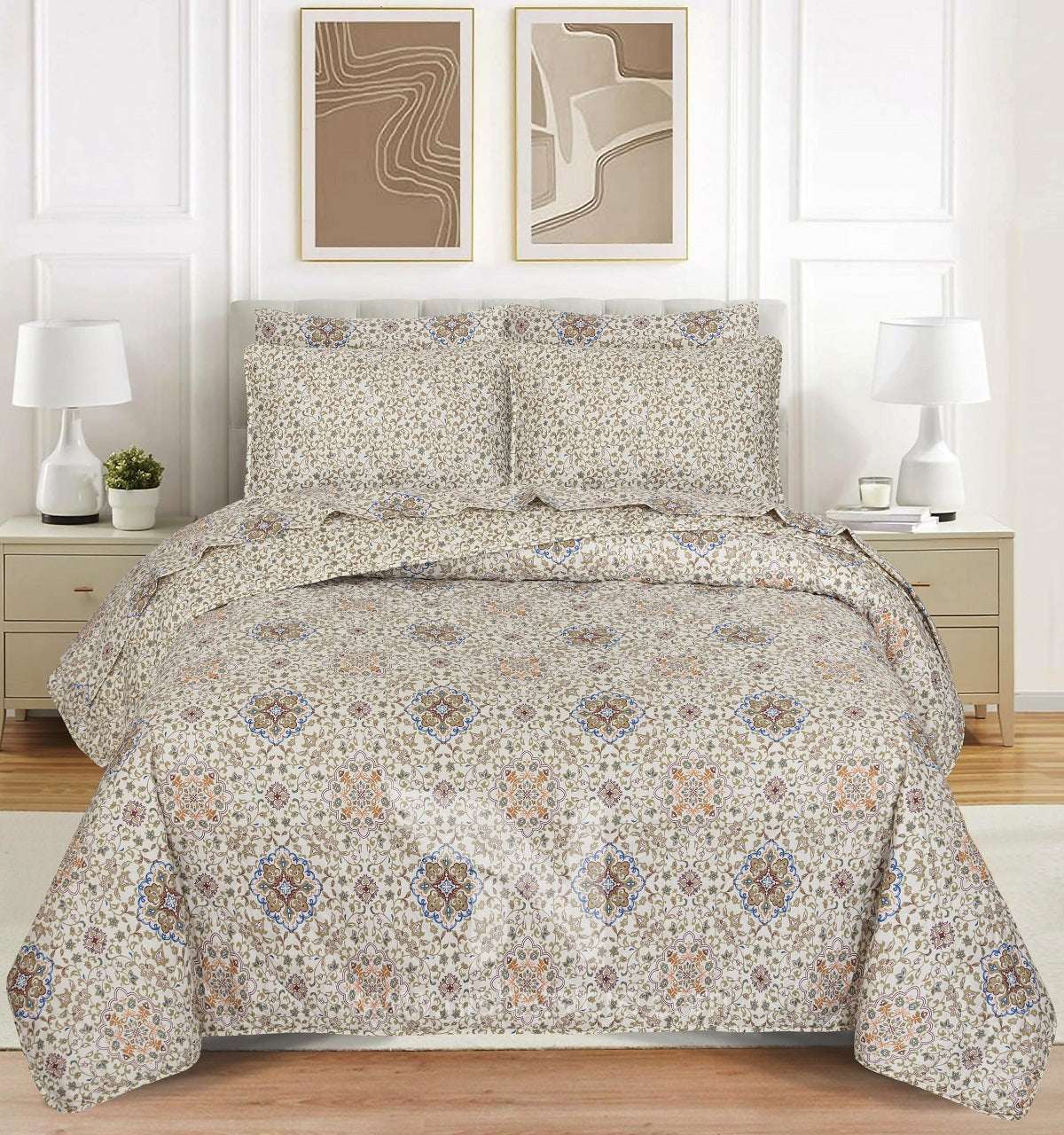 Quilted Comforter Set 6 Pcs Design 1007