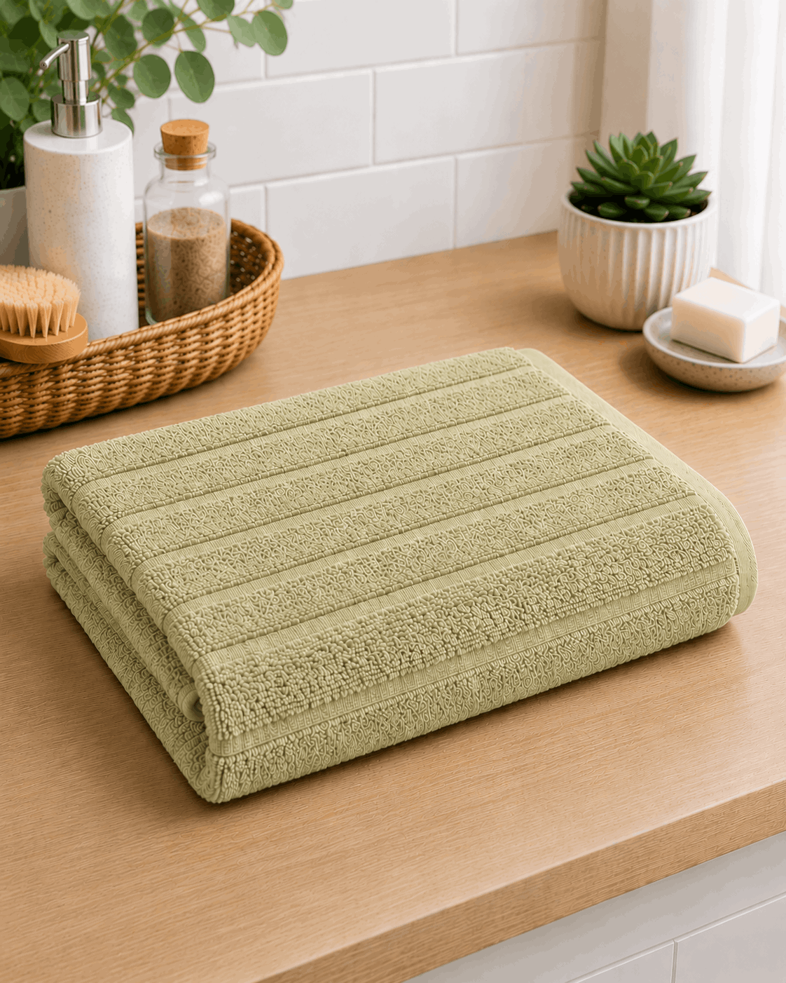 Premium Cotton Stripe Bath Towel