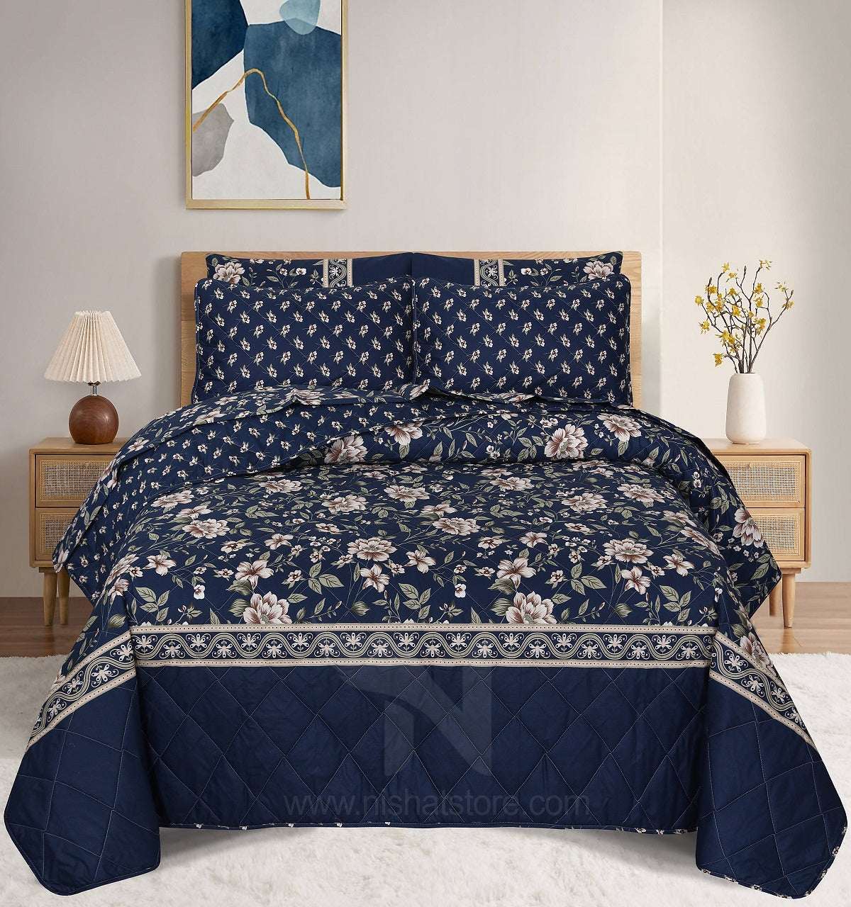 Quilted Comforter Set 6 Pcs Design 998