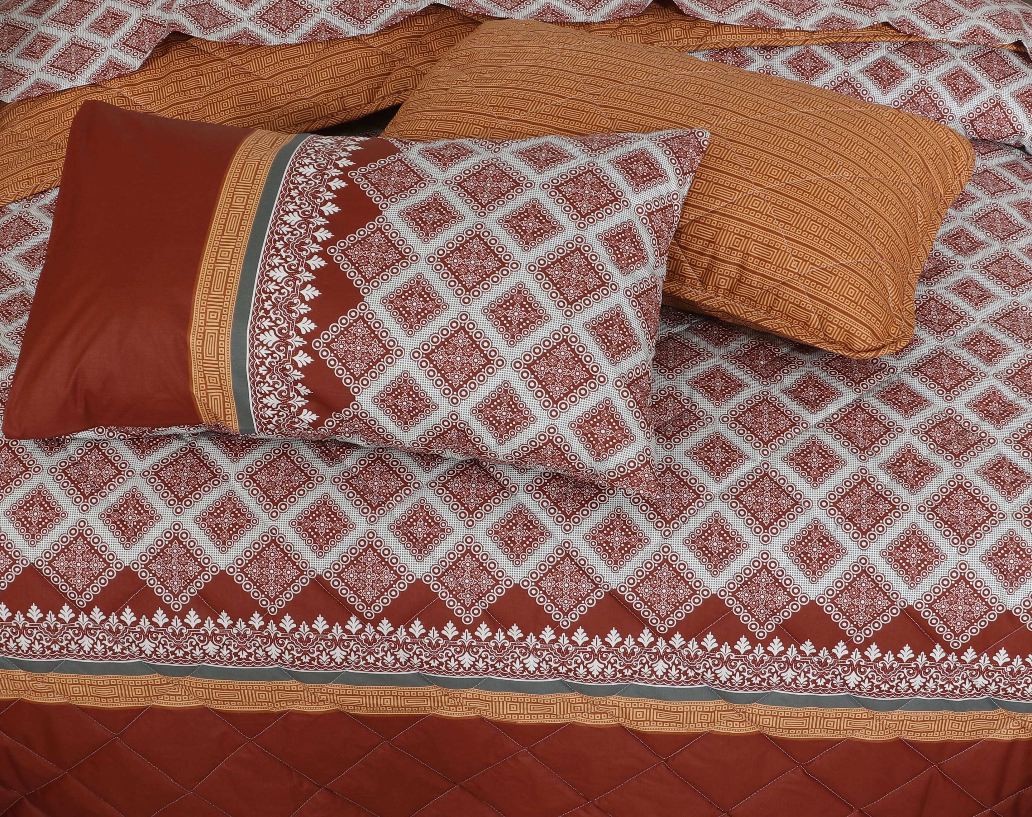 Quilted Comforter Set 6 Pcs Design 968