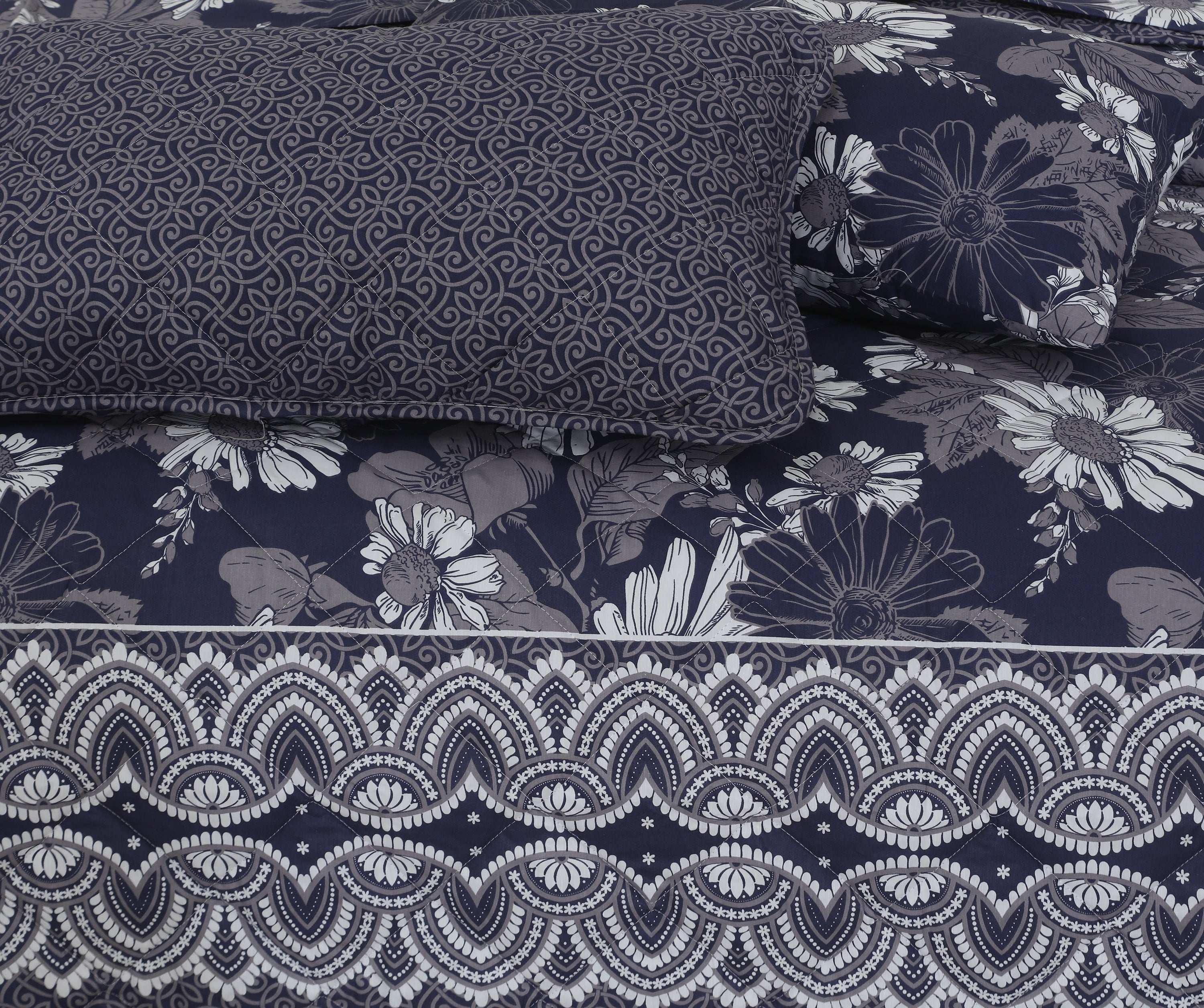 Quilted Comforter Set 6 Pcs Design 945