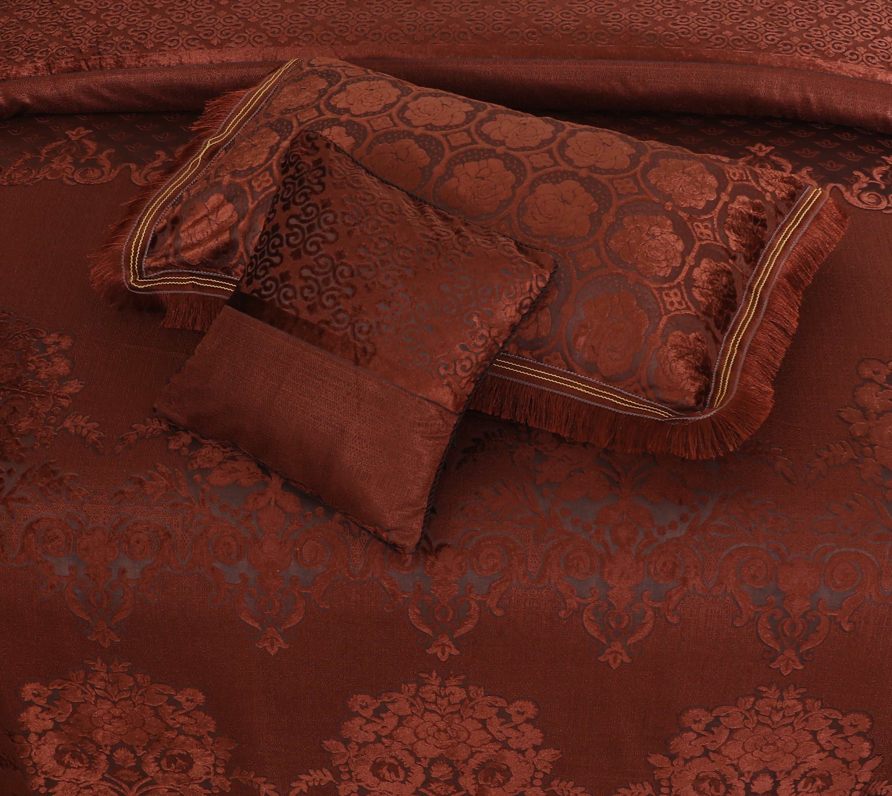 Palachi Velvet & Leather Bed Sheet Set – 4 Pcs Design Code 564
