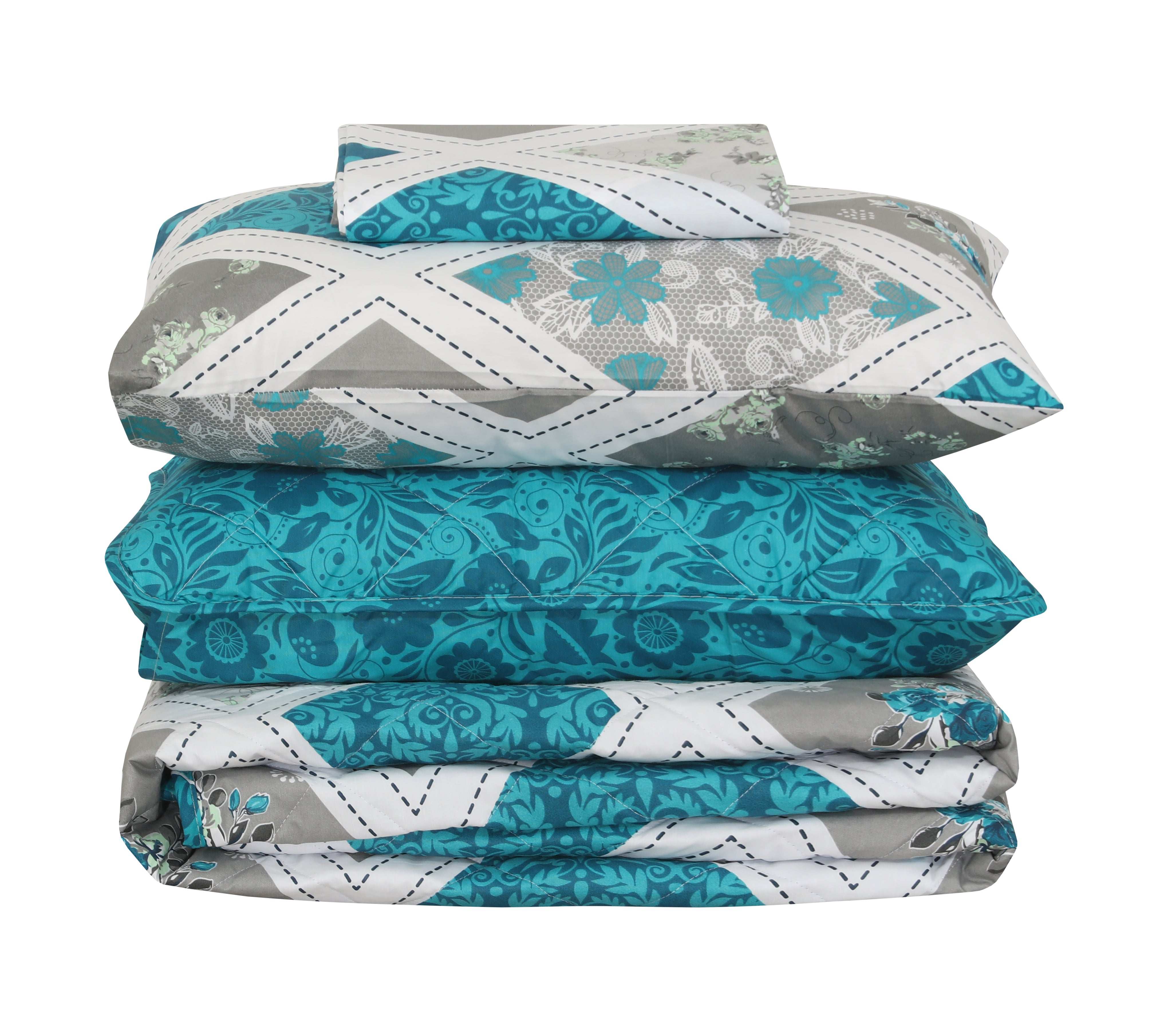 Quilted Comforter Set 6 Pcs Design 949
