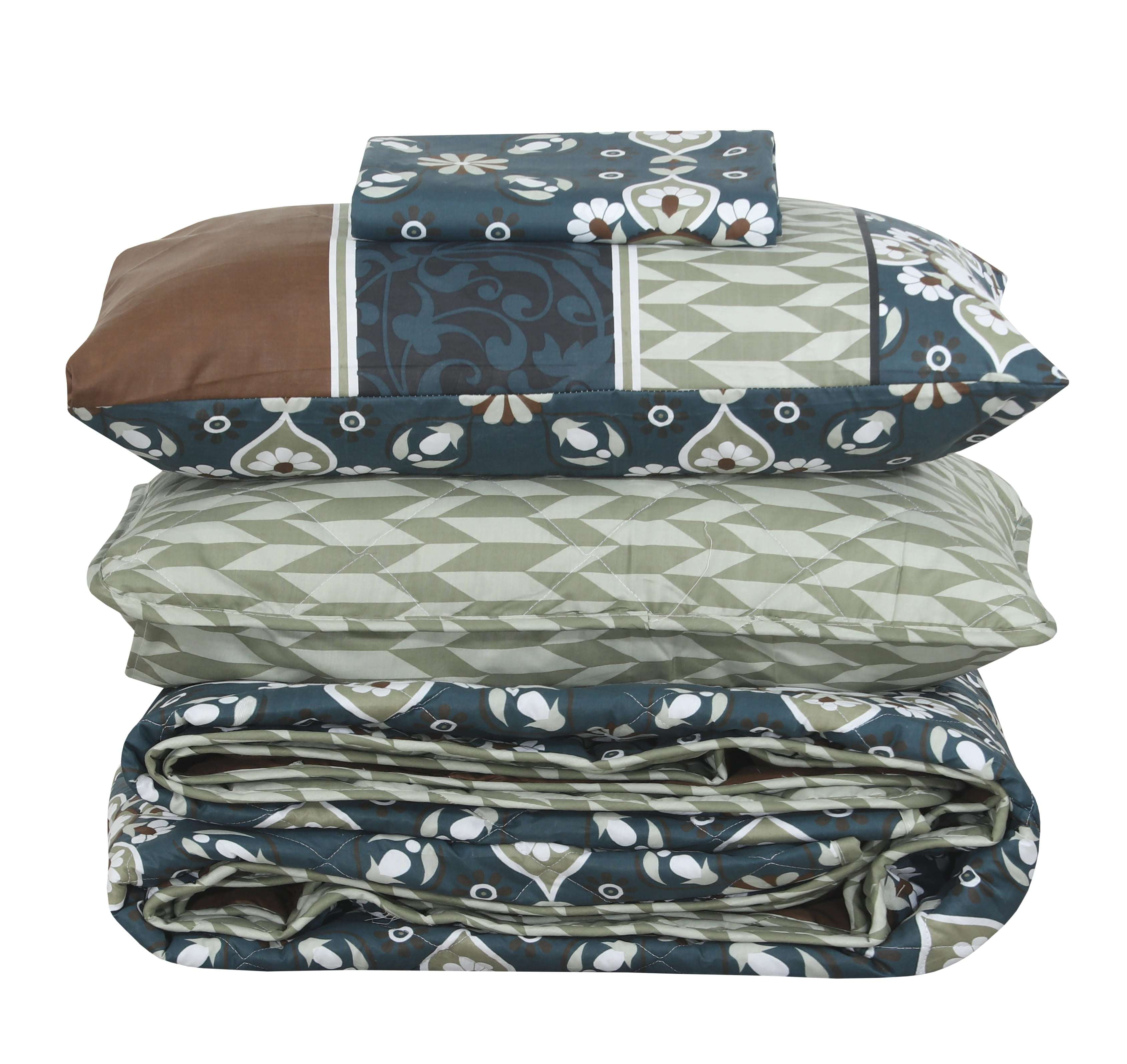 Quilted Comforter Set 6 Pcs Design 986