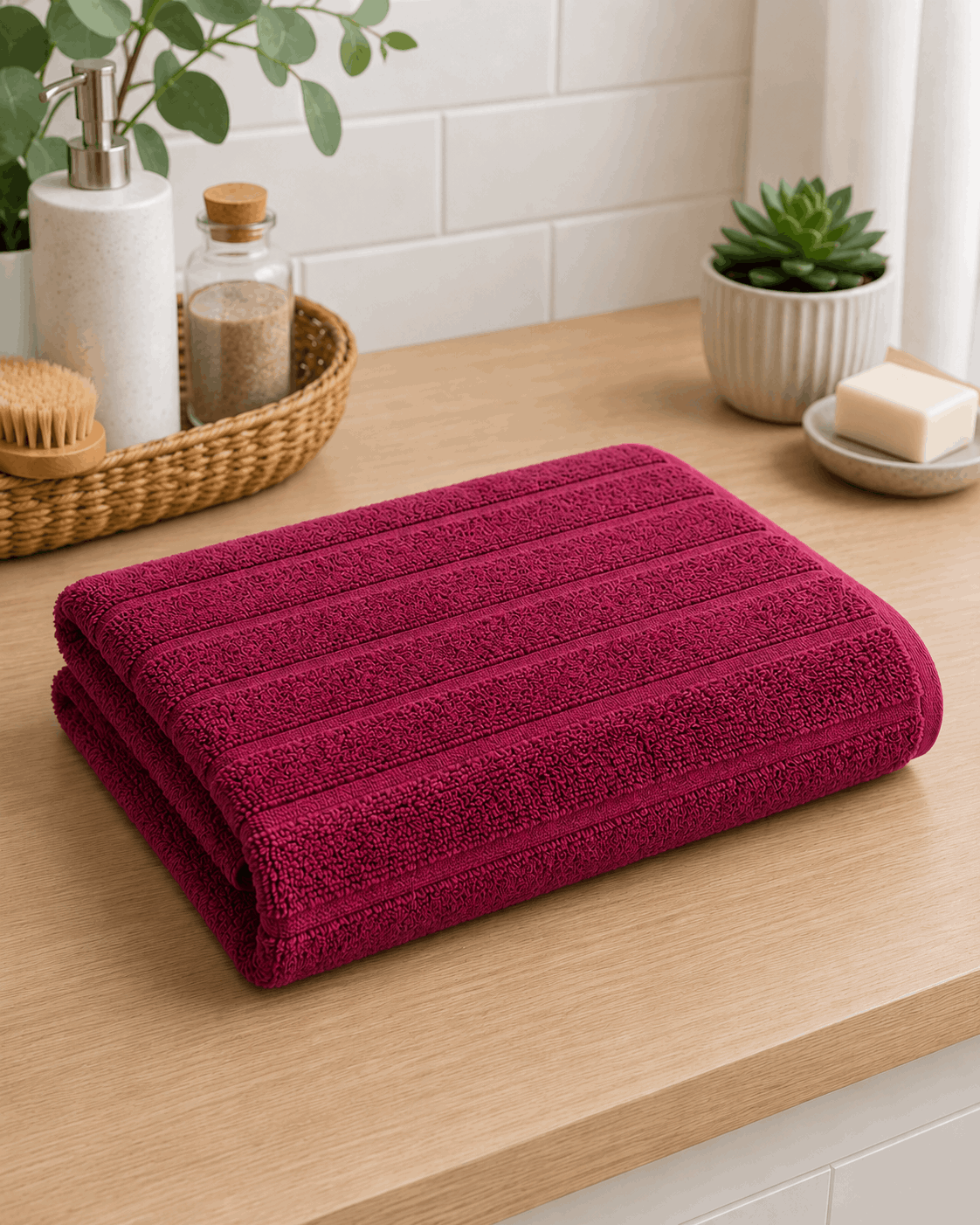 Premium Cotton Stripe Bath Towel