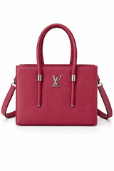 Dark Pink Vegan Leather Satchel