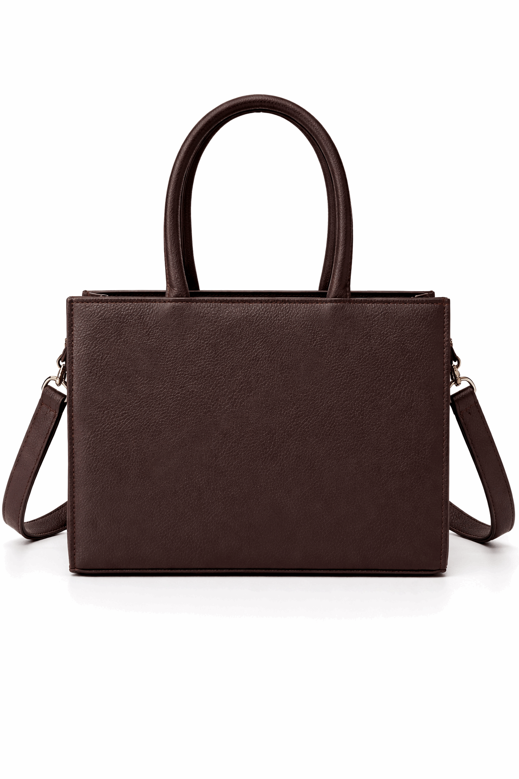 Dark Brown Vegan Leather Satchel