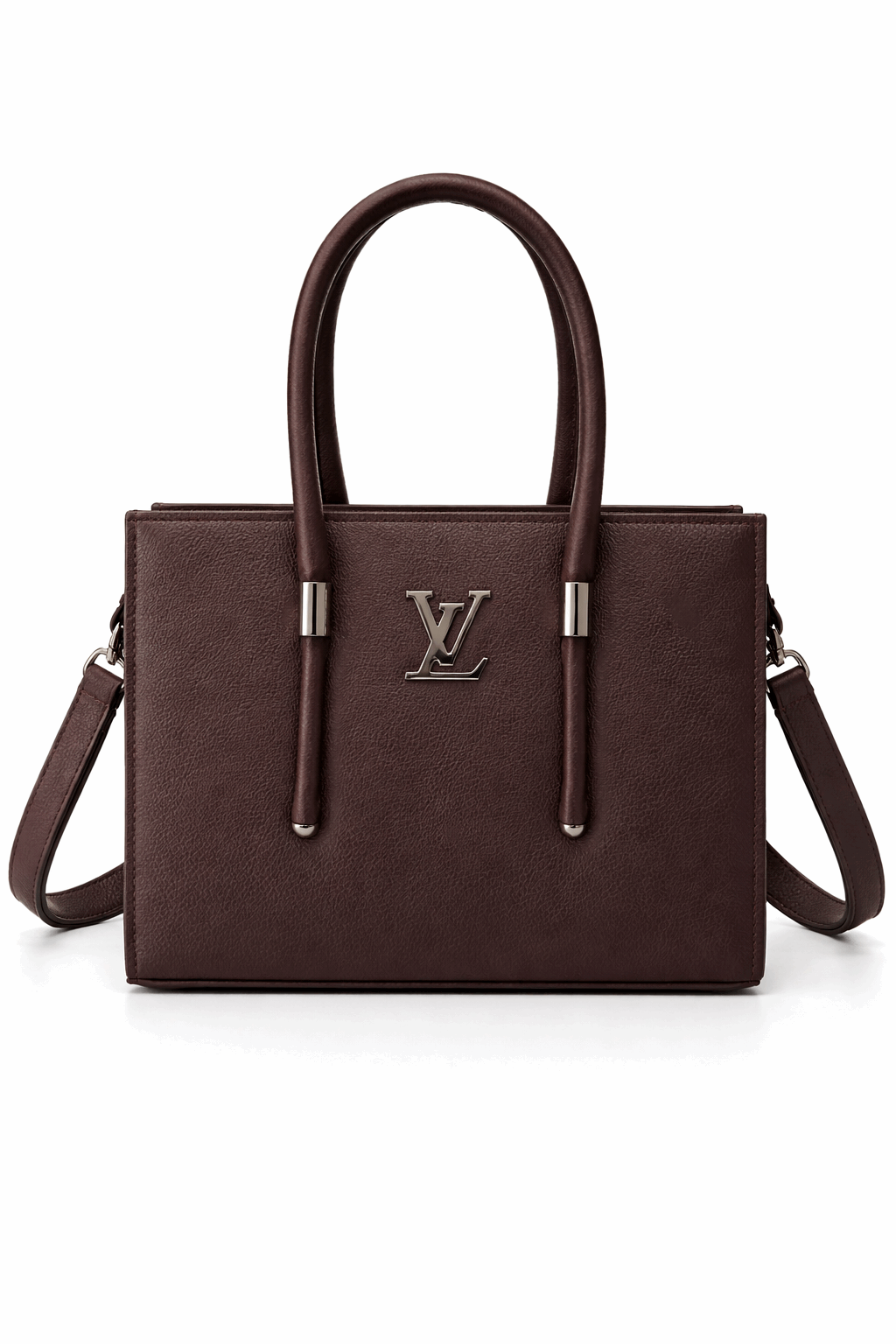 Dark Brown Vegan Leather Satchel