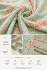 Sage Green Paisley Printed Button-Down Tunic