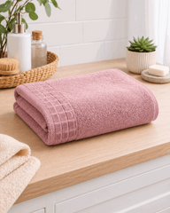 Premium Cotton Bath Towel with Waffle Border