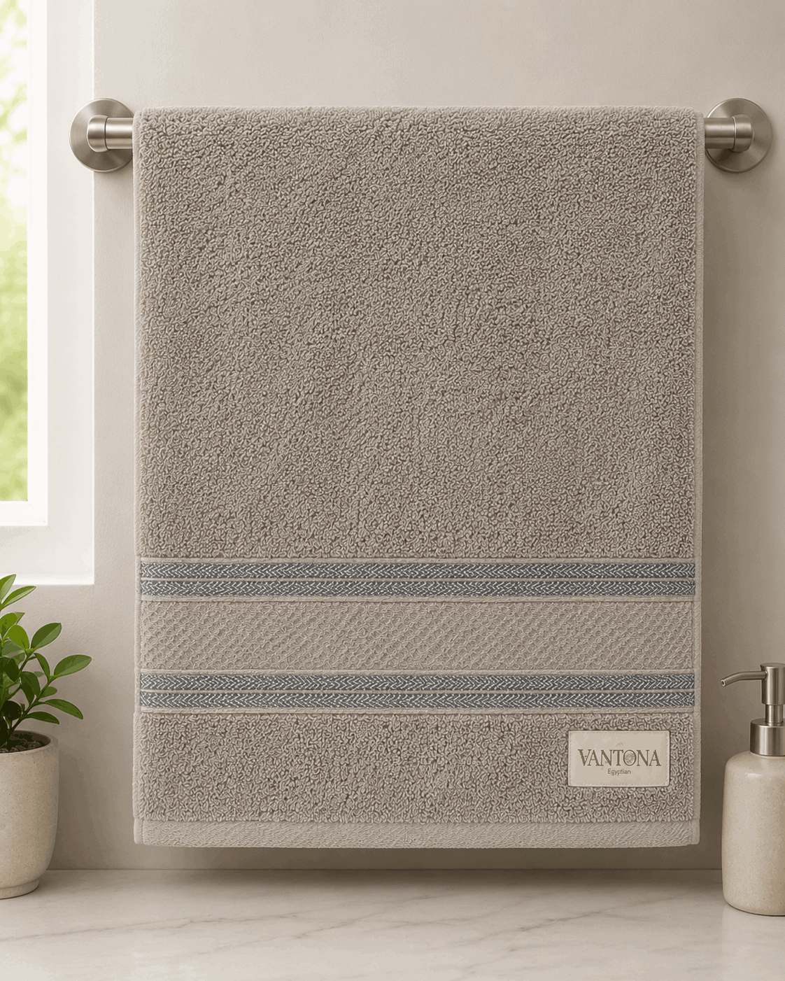 Corded Panel Border Hand Towel (Pack of 2)