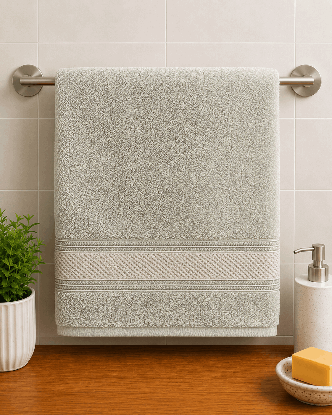 Corded Panel Border Hand Towel (Pack of 2)