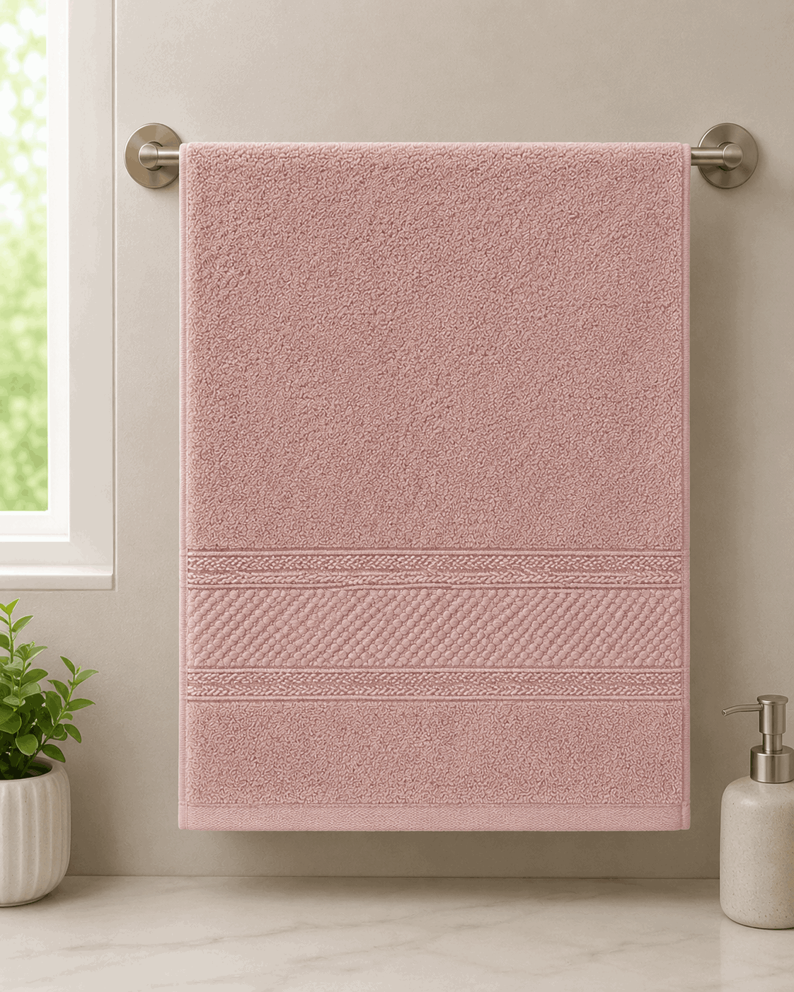Corded Panel Border Hand Towel (Pack of 2)