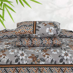 Floral Reversible Cotton Quilt Cover 6 Pcs Design #208