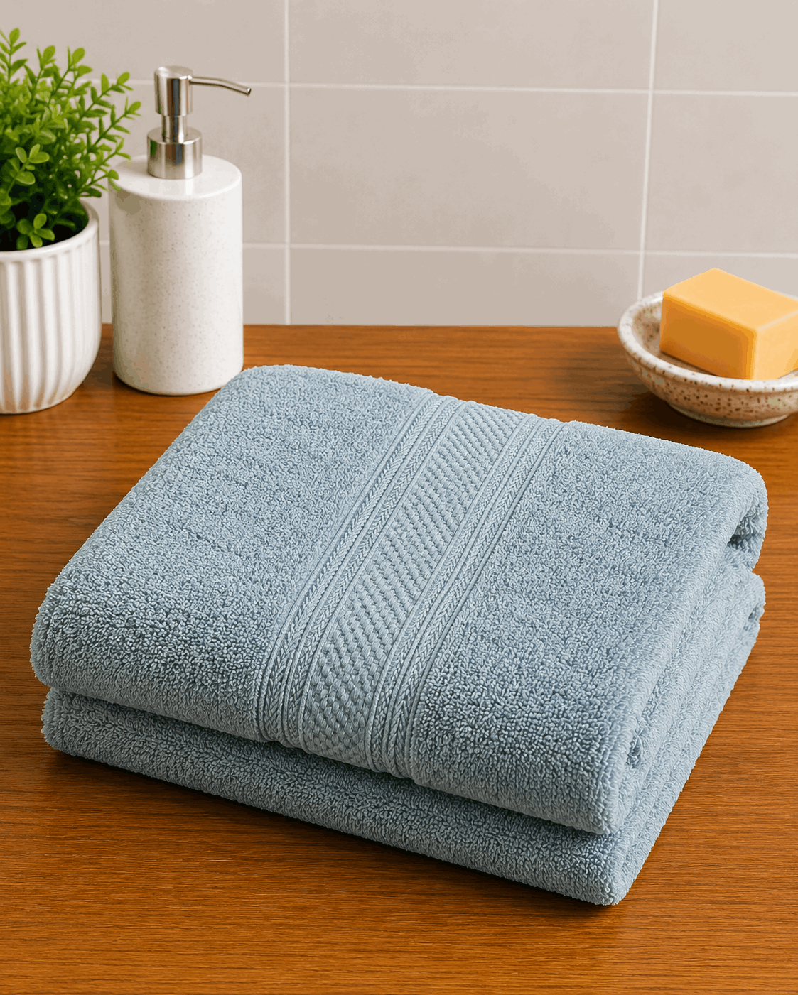 Corded Panel Border Hand Towel (Pack of 2)