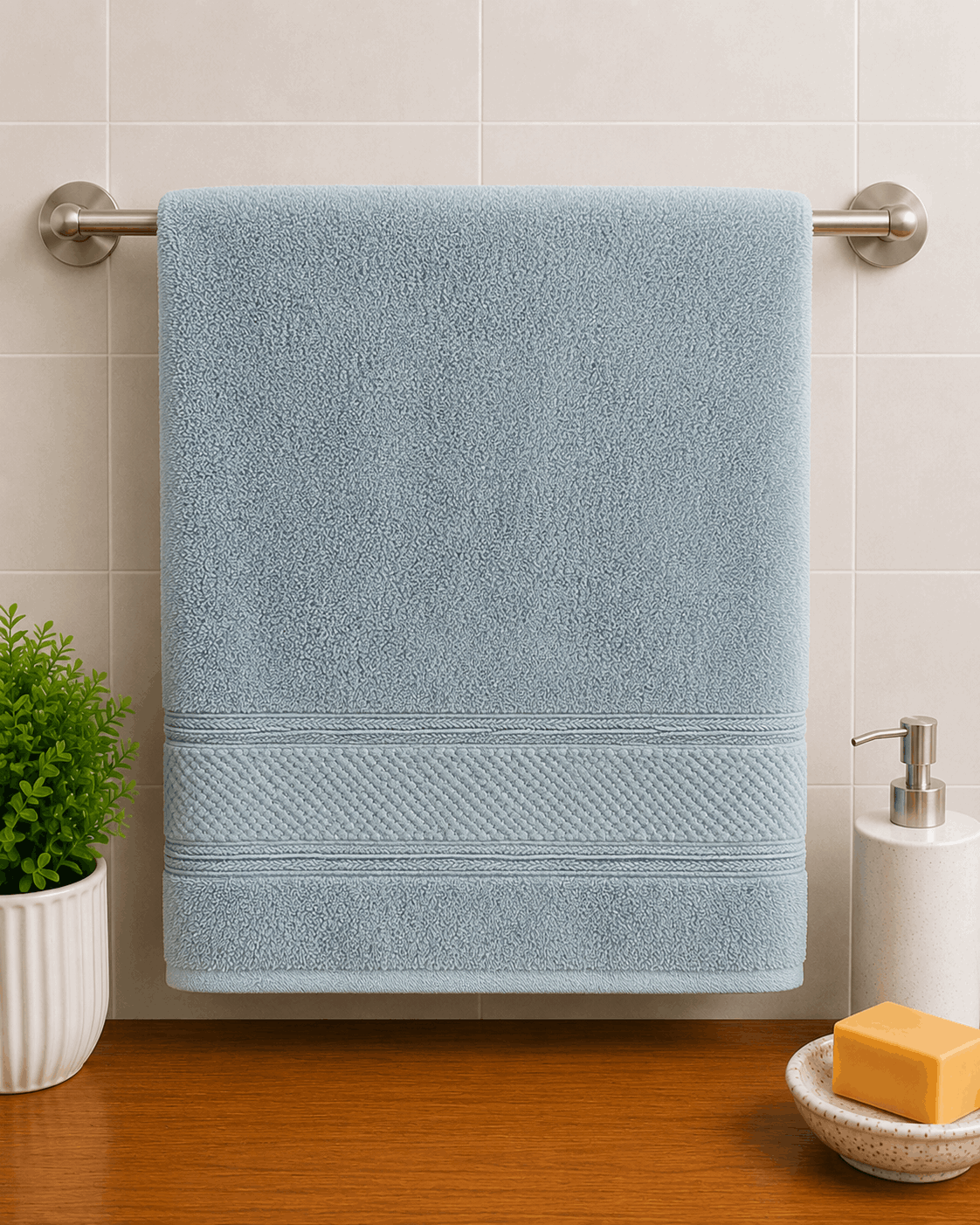 Corded Panel Border Hand Towel (Pack of 2)