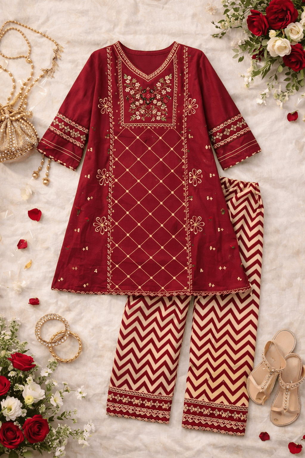 Girl Embroidery 2 pcs Set