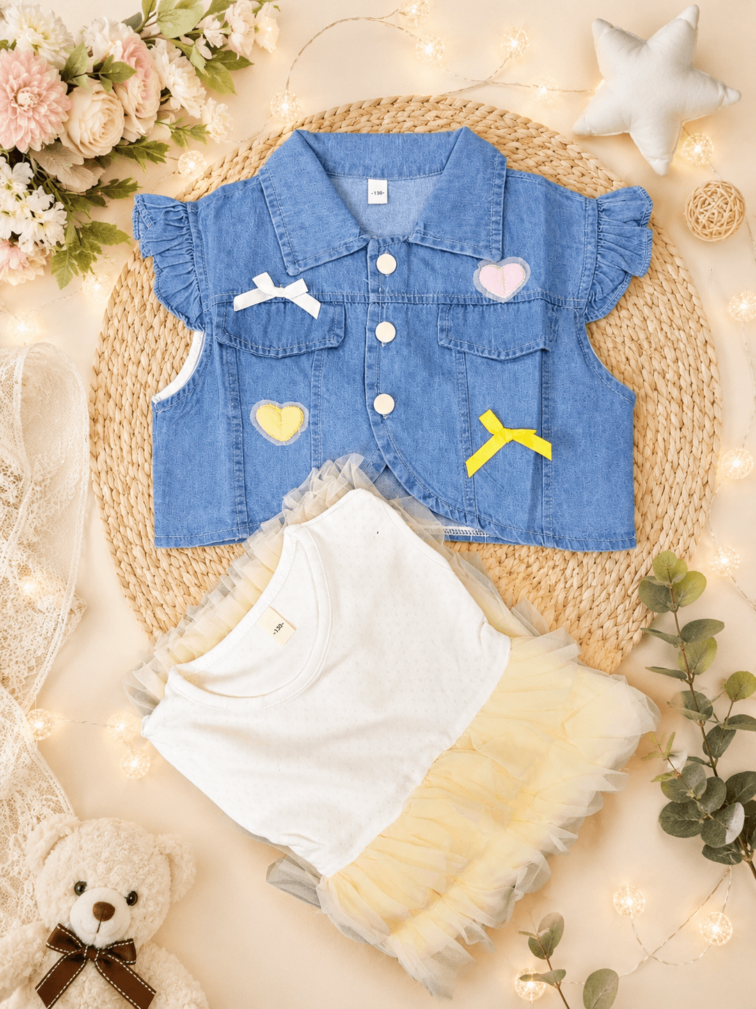 Girls Denim Jacket Frock