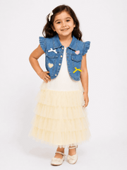 Girls Denim Jacket Frock