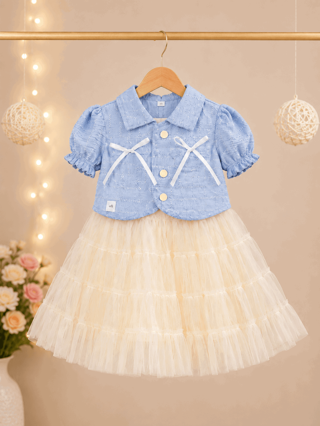 Girls Denim Jacket Star Frock